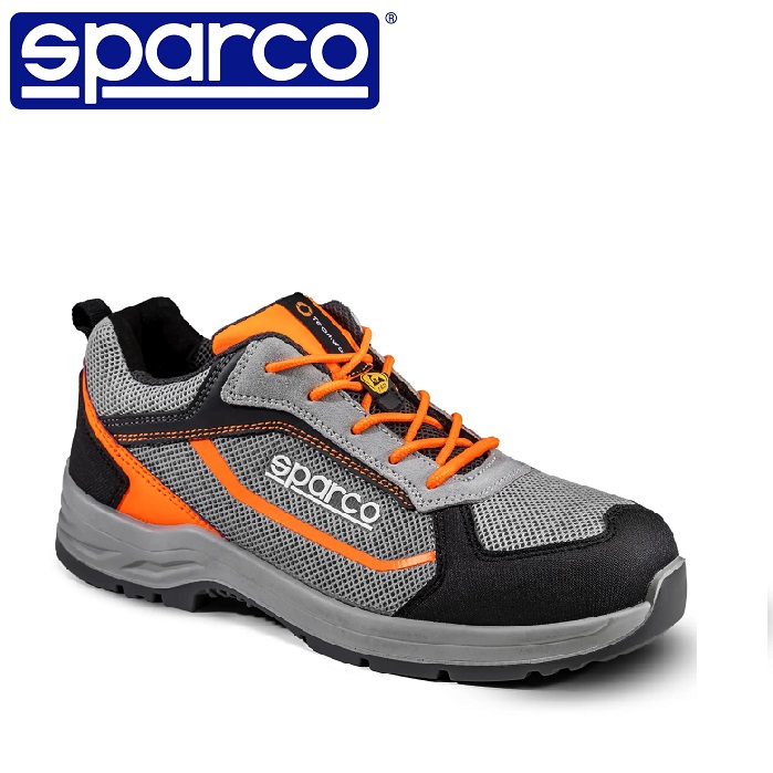 SCARPE ANTINFORTUNISTICA SPARCO TEAMWORK  INDY LINE PATO ESD S1PS SR LG COLORE GRIGIO/ARANCIO FLUO COD. 07539SGRAF