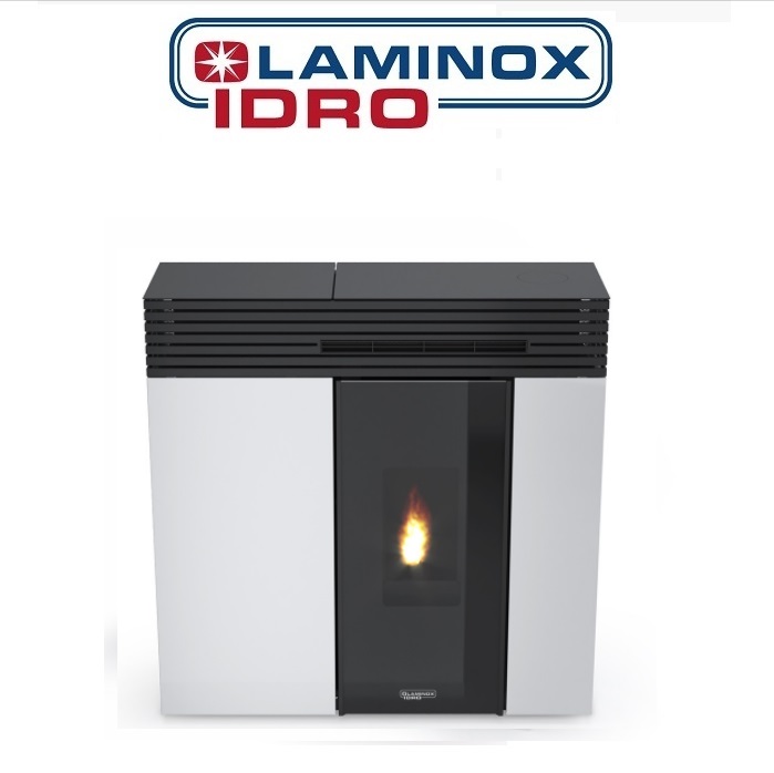STUFA A PELLET CANALIZZATA LAMINOX VERONICA GHOST AIR N BLACK LINE 10,5 KW COLORE BIANCO - NEW