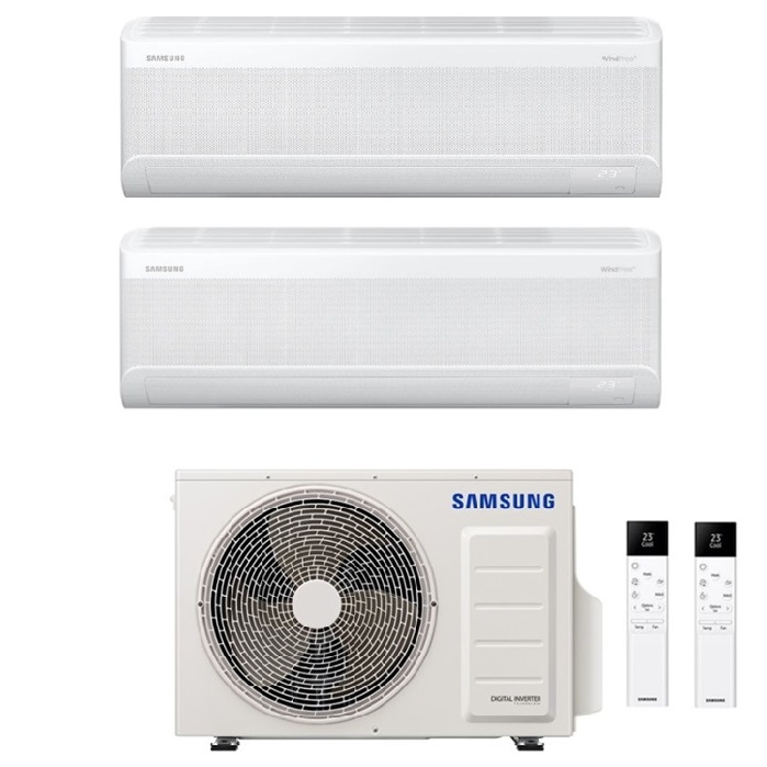 CONDIZIONATORE SAMSUNG INVERTER DUAL SPLIT WINDFREE ELITE S2 7000+7000 BTU con AJ040TXJ R-32 CLASSE A+++ WIFI - NEW 7+7
