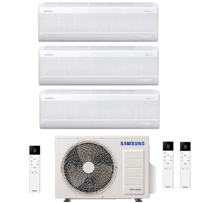 CONDIZIONATORE SAMSUNG INVERTER TRIAL SPLIT WINDFREE ELITE S2 7000+7000+9000 con AJ052TXJ R-32 CLASSE A++ WIFI - NEW 7+7+9