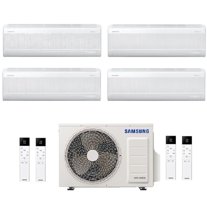 CONDIZIONATORE SAMSUNG INVERTER QUADRI SPLIT WINDFREE ELITE S2 7000+7000+9000+9000 con AJ080TXJ R-32 CLASSE A++ WIFI - NEW 7+7+9+9