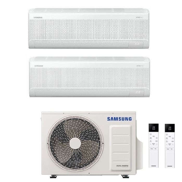 CONDIZIONATORE SAMSUNG INVERTER DUAL SPLIT WINDFREE AVANT S2 9000+18000 con AJ050TXJ R-32 CLASSE A+++ WIFI - NEW 9+18