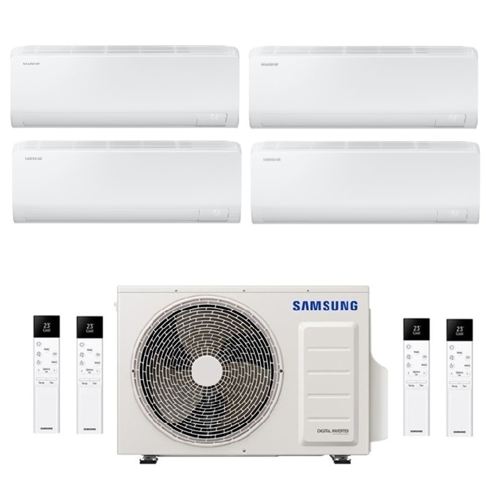 CONDIZIONATORE SAMSUNG INVERTER QUADRI SPLIT CEBU S2 WI-FI 7000+7000+7000+18000 con AJ080TXJ R-32 CLASSE A++ WIFI - NEW 7+7+7+18
