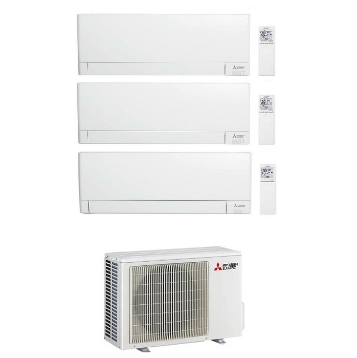 CLIMATIZZATORE CONDIZIONATORE MITSUBISHI ELECTRIC TRIAL SPLIT INVERTER LINEA PLUS SERIE MSZ-AY 7000+12000+15000 BTU CON MXZ-3F68VF WI-FI INTEGRATO R-32 7+12+15